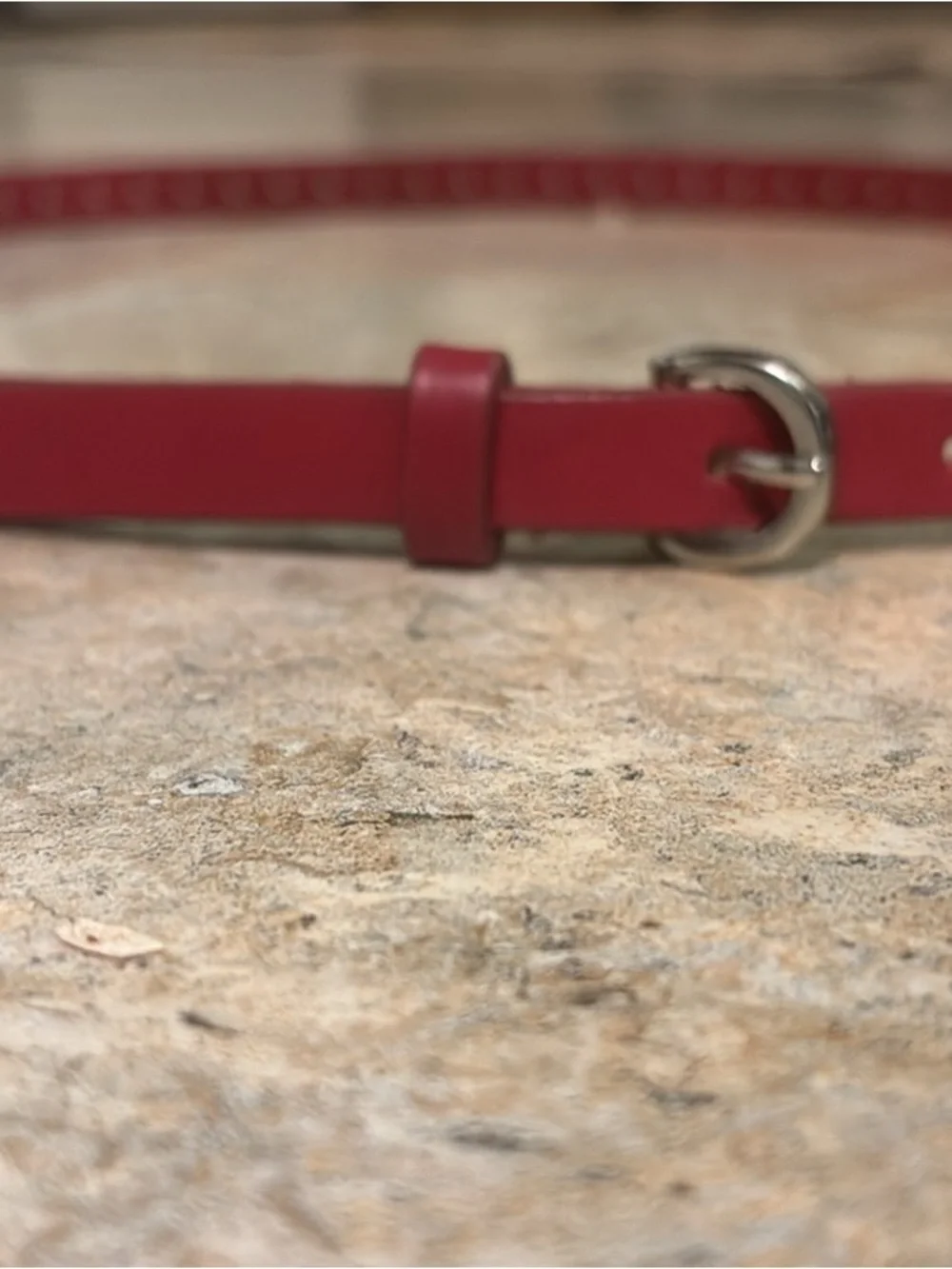 Vintage /Retro Red Skinny grommet/eyelet belt, fits 37–40” waist